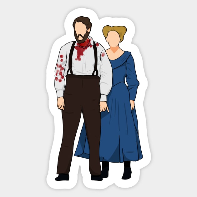 Sweeney Todd Covered in Blood and Mrs Lovett Sticker by byebyesally